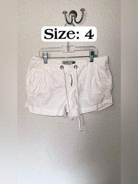 Old Navy White Women's Cotton Drawstring Athletic Shorts